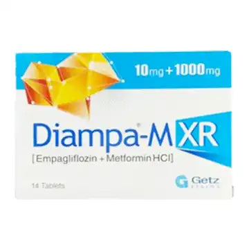 Diampa-M Xr گولیاں 10Mg+1000Mg 14,s (1 پٹی = 7 گولیاں) 