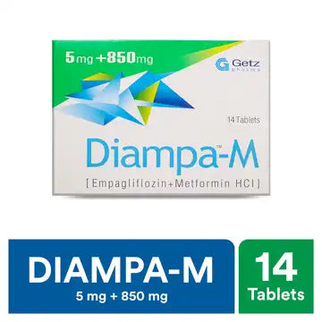 Diampa-M گولیاں 5Mg/850Mg 14,s (1 پٹی = 7 گولیاں) 