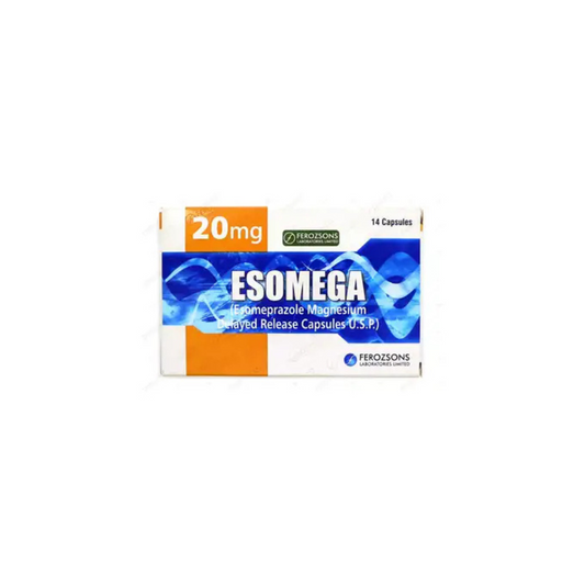 Esomega Capsules 20Mg 14,s (1 Strip = 7 Capsules)