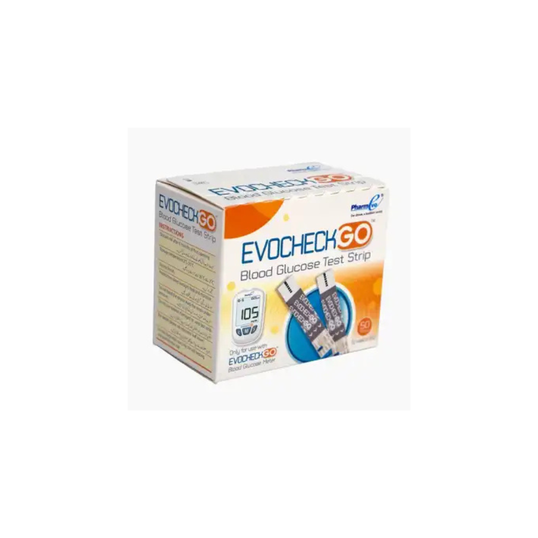 Evocheck Go Blood Glucose Test Strips (Box = 50 Test Strips)
