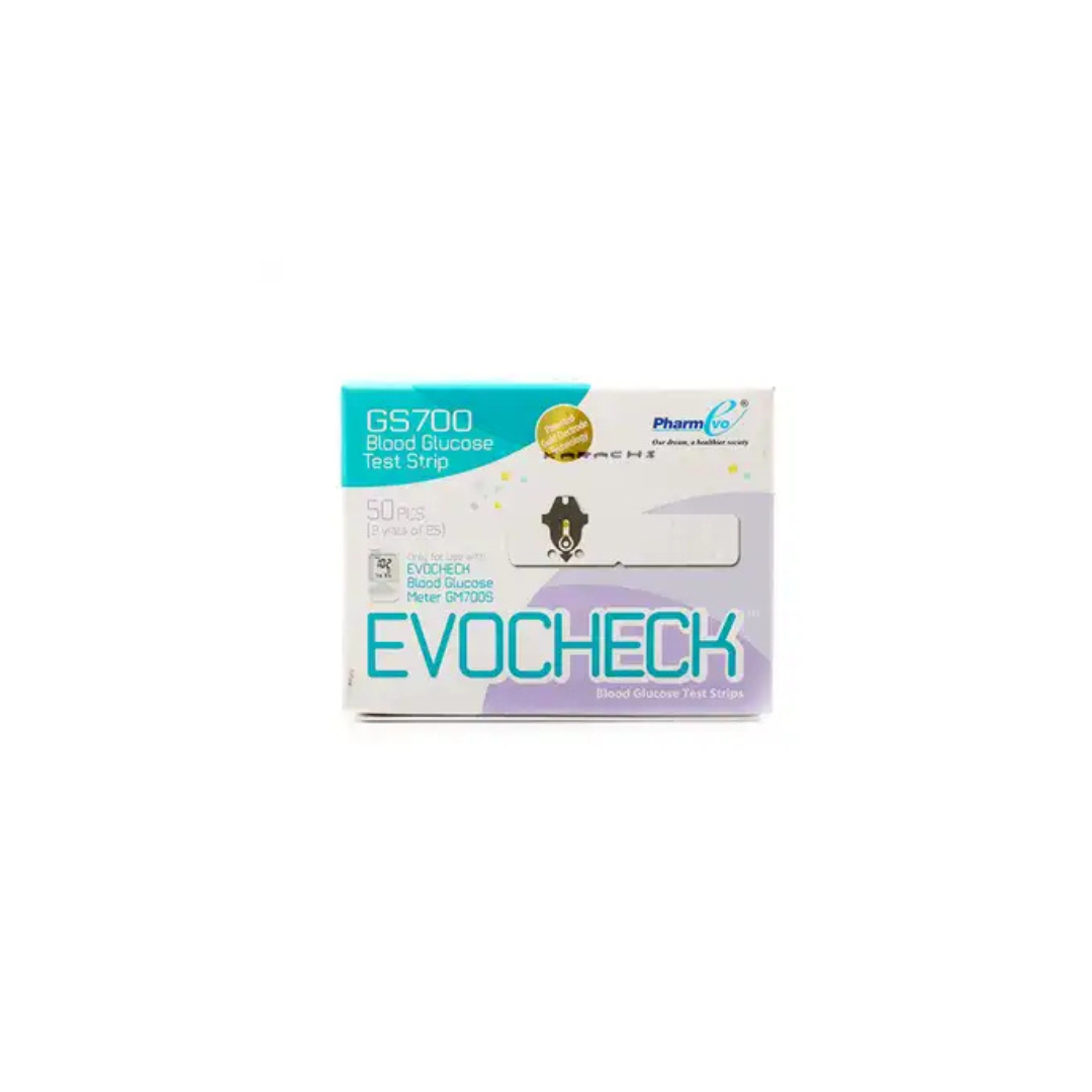 Evocheck Blood Glucose Test Strips Gs 700 (Box = 50 Test Strips)