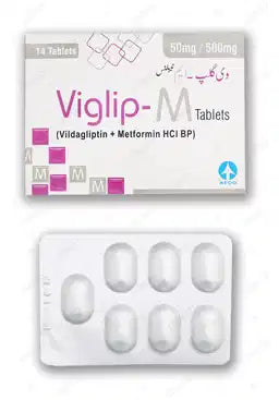 Viglip-M Tablets 50/500MG 14'S (1 Box = 2 Strips) (1 Strip = 7 Tablets)