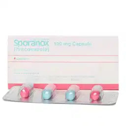 Sporanox Capsules 100MG 4'S (1 Box = 1 Strip)(1 Strip = 4 Capsules)
