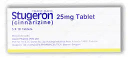 Stugeron Tablets 25MG 50'S (1 Strip = 10 Tablets)