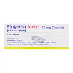 Stugeron Forte Capsules 75MG 12'S (1 Box = 2 Strips) (1 Strip = 6 Capsules)
