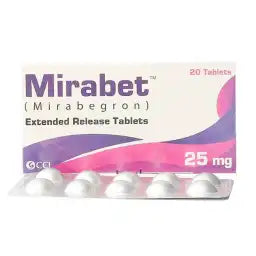 Mirabet Tablets 25MG 20'S (1 Box = 2 Strips) (1 Strip = 10 Tablets)