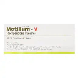 Motilium-V Tablets 10MG 100'S  (1 Box = 5 Strips) (1 Strip = 20 Tablets)