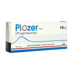 Piozer Tablets 15MG 14'S (1 Box = 2 Strips) (1 Strip = 7 Tablets)
